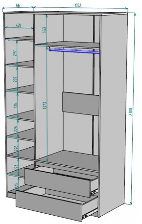 Шкаф Мальта H216 в Нижнем Тагиле - nizhniy-tagil.ok-mebel.com | фото 2