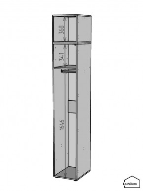 Шкаф с антресолью Linnea MHR-1A-1 2450х400х510 (ДВ-М 11.1.25) в Нижнем Тагиле - nizhniy-tagil.ok-mebel.com | фото 3