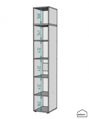 Шкаф с антресолью Linnea MHR-1A-2 2450х400х510 (ДВ-М 11.1.25) в Нижнем Тагиле - nizhniy-tagil.ok-mebel.com | фото 3