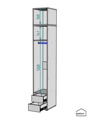 Шкаф с антресолью Linnea MHR-1A-3 2450х400х510 (ДВ-М 11.1.25) в Нижнем Тагиле - nizhniy-tagil.ok-mebel.com | фото 3