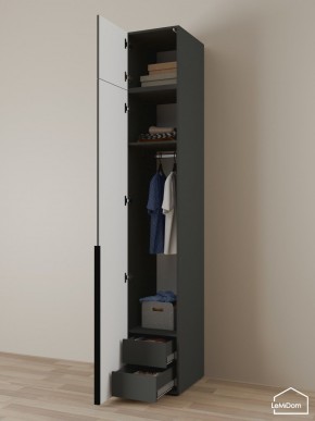 Шкаф с антресолью Linnea MHR-1A-3 2450х400х510 (Графит-М 11.1.25) в Нижнем Тагиле - nizhniy-tagil.ok-mebel.com | фото 5