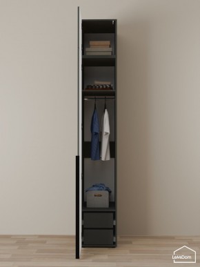 Шкаф с антресолью Linnea MHR-1A-3 2450х400х510 (Графит-М 11.1.25) в Нижнем Тагиле - nizhniy-tagil.ok-mebel.com | фото 6