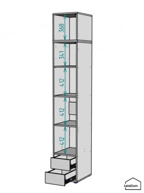 Шкаф с антресолью Linnea MHR-1A-4 2450х400х510 (ДВ-М 11.1.25) в Нижнем Тагиле - nizhniy-tagil.ok-mebel.com | фото 3