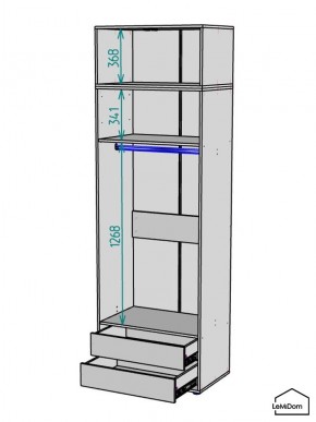 Шкаф с антресолью Linnea MHR-2A-3 2450х800х510 (Белый-М 11.1.2) в Нижнем Тагиле - nizhniy-tagil.ok-mebel.com | фото 3