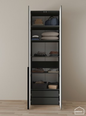 Шкаф с антресолью Linnea MHR-2A-3 2450х800х510 (Графит-М 11.1.25) в Нижнем Тагиле - nizhniy-tagil.ok-mebel.com | фото 5