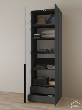 Шкаф с антресолью Linnea MHR-2A-3 2450х800х510 (Графит-М 11.1.25) в Нижнем Тагиле - nizhniy-tagil.ok-mebel.com | фото 6