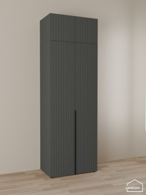 Шкаф с антресолью Linnea MHR-2A-4 2450х800х510 (Графит-М 11.1.25) в Нижнем Тагиле - nizhniy-tagil.ok-mebel.com | фото