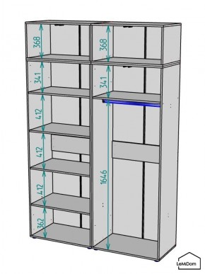 Шкаф с антресолью Linnea MHR-4A-1 2450х1600х510 (ДВ-М 11.1.25) в Нижнем Тагиле - nizhniy-tagil.ok-mebel.com | фото 3
