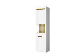 Шкаф с витриной 1V1D P, TORINO, цвет белый/Дуб наварра в Нижнем Тагиле - nizhniy-tagil.ok-mebel.com | фото