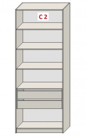 Шкаф СТАНДАРТ С1 без ящика серия "ГЕСТИЯ" (Бело-серый/Дуб Небраска натуральный ) 800*520*2300 в Нижнем Тагиле - nizhniy-tagil.ok-mebel.com | фото 6