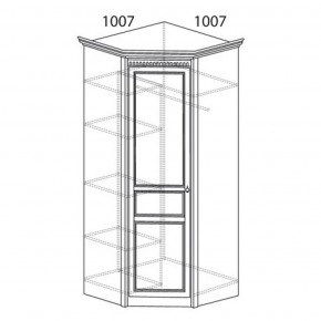 Шкаф угловой №183 "Лючия" Фасад зеркало (Угол 1007*1007) Дуб оксфорд в Нижнем Тагиле - nizhniy-tagil.ok-mebel.com | фото 2