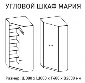 Шкаф угловой Мария 880*880 (ЛДСП 1 кат.) в Нижнем Тагиле - nizhniy-tagil.ok-mebel.com | фото 2