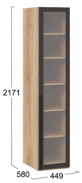 Шкаф-витрина Порто СМ-393.07.008 в Нижнем Тагиле - nizhniy-tagil.ok-mebel.com | фото 3