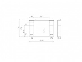 Шкаф-зеркало Cube 100 Эл. Домино (DC5013HZ) в Нижнем Тагиле - nizhniy-tagil.ok-mebel.com | фото 2