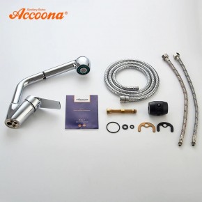 Смеситель для кухни Accoona A5410 с вытягивающейся лейкой в Нижнем Тагиле - nizhniy-tagil.ok-mebel.com | фото 3