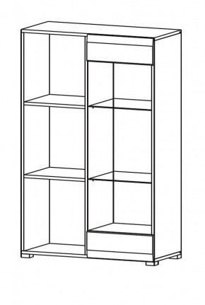 Стеллаж НЕНСИ (Крафт золотой/Белый глянец) в Нижнем Тагиле - nizhniy-tagil.ok-mebel.com | фото 2