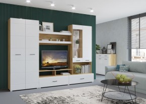Стенка НЕНСИ 1 (Крафт золотой/Белый глянец) в Нижнем Тагиле - nizhniy-tagil.ok-mebel.com | фото 3