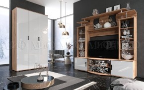 Стенка Виста (Белый глянец/Дуб крафт) в Нижнем Тагиле - nizhniy-tagil.ok-mebel.com | фото 3