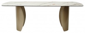 Стол BRONTE 220 KL-188 Контрастный мрамор матовый, итальянская керамика/ Шампань, ®DISAUR в Нижнем Тагиле - nizhniy-tagil.ok-mebel.com | фото 2