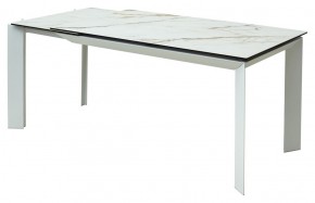 Стол CREMONA 180 KL-188 Контрастный мрамор матовый, итальянская керамика/ белый каркас, ®DISAUR в Нижнем Тагиле - nizhniy-tagil.ok-mebel.com | фото 3