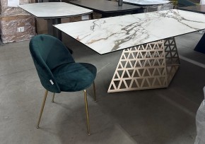 Стол ENNA 220 KL-188 Контрастный мрамор матовый, итальянская керамика/ каркас цвета шампань, ®DISAUR в Нижнем Тагиле - nizhniy-tagil.ok-mebel.com | фото 8