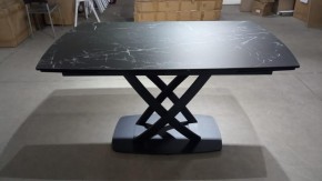 Стол FOGGIA 140 KL-116 Черный мрамор матовый, итальянская керамика/ черный каркас, ®DISAUR в Нижнем Тагиле - nizhniy-tagil.ok-mebel.com | фото 2