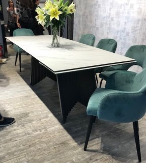 Стол IVAR 180 MARBLES KL-99 Белый мрамор, итальянская керамика/серый, ®DISAUR в Нижнем Тагиле - nizhniy-tagil.ok-mebel.com | фото 6