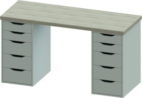 Стол письменный Ингар 2/55 140x75x55, дуб беленый/белый в Нижнем Тагиле - nizhniy-tagil.ok-mebel.com | фото 2