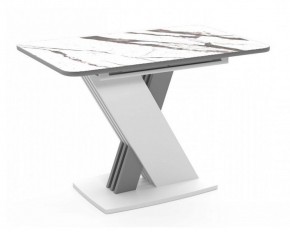 Стол раздвижной Неаполь В1 (Мрамор белый/Белый-металлик) в Нижнем Тагиле - nizhniy-tagil.ok-mebel.com | фото 1