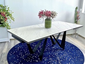 Стол RIETI 200 KL-99 Белый мрамор матовый, итальянская керамика / черный каркас, ®DISAUR в Нижнем Тагиле - nizhniy-tagil.ok-mebel.com | фото 2