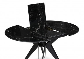 Стол стеклянный Рикла 110(150)х110х76 черный мрамор / черный в Нижнем Тагиле - nizhniy-tagil.ok-mebel.com | фото 4