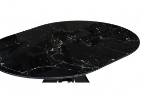Стол стеклянный Рикла 110(150)х110х76 черный мрамор / черный в Нижнем Тагиле - nizhniy-tagil.ok-mebel.com | фото 5