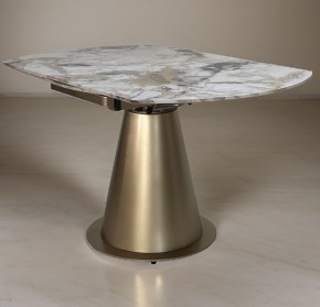 Стол TERAMO 135 GLOSS GRAND JADE SOLID CERAMIC, керамика, поворотн.механизм / Бронзовый, ®DISAUR в Нижнем Тагиле - nizhniy-tagil.ok-mebel.com | фото