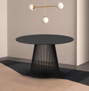 Стол TERNI 120 MATT BLACK MARBLE SOLID CERAMIC Черный мрамор матовый, керамика /Черн.каркас, ®DISAUR в Нижнем Тагиле - nizhniy-tagil.ok-mebel.com | фото 2