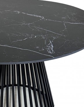 Стол TERNI 120 MATT BLACK MARBLE SOLID CERAMIC Черный мрамор матовый, керамика /Черн.каркас, ®DISAUR в Нижнем Тагиле - nizhniy-tagil.ok-mebel.com | фото 4