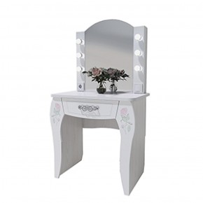 Стол туалетный Розалия №12 + ПОДСВЕТКА (лиственница белая, омела) в Нижнем Тагиле - nizhniy-tagil.ok-mebel.com | фото