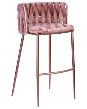Стул барный DOBRIN EMMA ROSE GOLD, розовый велюр (VF-10) в Нижнем Тагиле - nizhniy-tagil.ok-mebel.com | фото