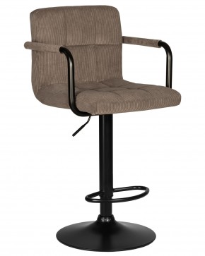 Стул барный DOBRIN KRUGER ARM BLACK, какао вельвет (LAR-E2041-05) в Нижнем Тагиле - nizhniy-tagil.ok-mebel.com | фото