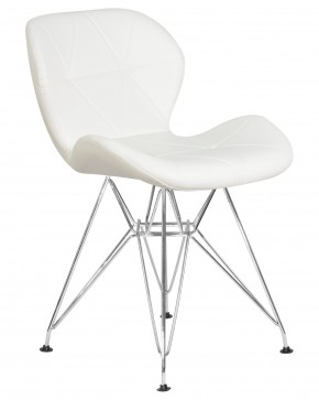 Стул обеденный DOBRIN BUTTERFLY CHROME, ножки хром, цвет белый в Нижнем Тагиле - nizhniy-tagil.ok-mebel.com | фото 2