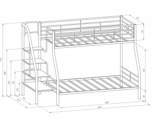 Кровать двухъярусная "Толедо-1Я" с ящиком в Нижнем Тагиле - nizhniy-tagil.ok-mebel.com | фото 2