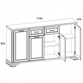 Тумба 4D1S, MONAKO, цвет Сосна винтаж/дуб анкона в Нижнем Тагиле - nizhniy-tagil.ok-mebel.com | фото 2