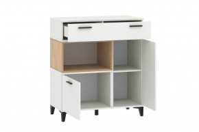 Тумба НМ 013.80 "Bergen" (Белый/Дуб бунратти) в Нижнем Тагиле - nizhniy-tagil.ok-mebel.com | фото 2