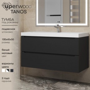 Тумба под раковину Uperwood Tanos 100 см, подвесная, черная матовая в Нижнем Тагиле - nizhniy-tagil.ok-mebel.com | фото 3