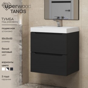 Тумба под раковину Uperwood Tanos 50 см, подвесная, черная матовая в Нижнем Тагиле - nizhniy-tagil.ok-mebel.com | фото 4