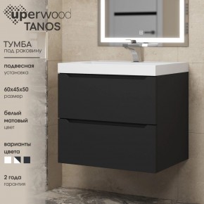 Тумба под раковину Uperwood Tanos 60 см, подвесная, черная матовая в Нижнем Тагиле - nizhniy-tagil.ok-mebel.com | фото 3