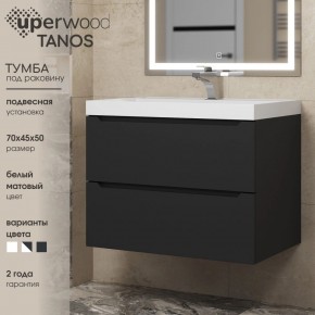 Тумба под раковину Uperwood Tanos 70 см, подвесная, черная матовая в Нижнем Тагиле - nizhniy-tagil.ok-mebel.com | фото 3