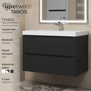 Тумба под раковину Uperwood Tanos 80 см, подвесная, черная матовая в Нижнем Тагиле - nizhniy-tagil.ok-mebel.com | фото 3