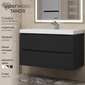 Тумба под раковину Uperwood Tanos 90 см, подвесная, черная матовая в Нижнем Тагиле - nizhniy-tagil.ok-mebel.com | фото 3